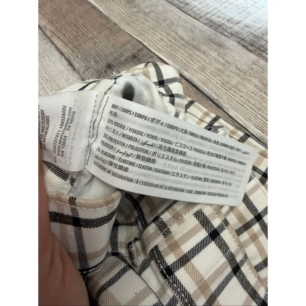 Hollister Pants Women's Ultra Hi-Rise Stretch Chino Multicolor Checkered Size S
